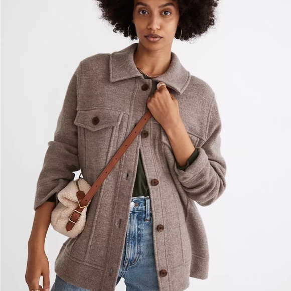 Madewell Jackets & Blazers - Madewell Boiled Wool Bridgman Sweater-Jacket sz S ND022
